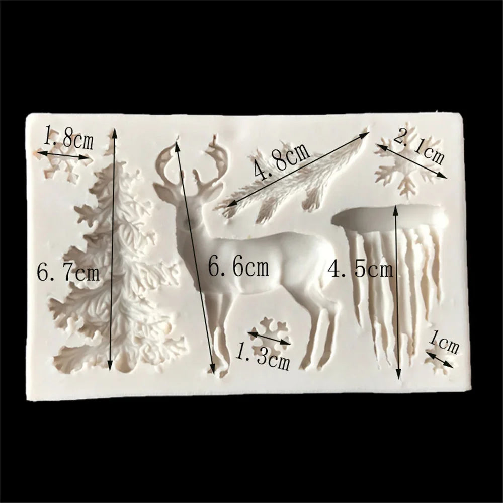 Christmas Elk Shaped Silicone Mold DIY Epoxy Christmas Series Cake Baking Decoration Chocolate Mold Elk Silicone Mold Oasis Select