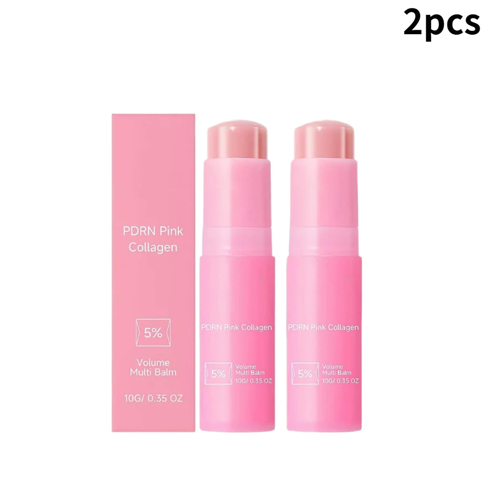 Collagen Pink Multi Balm Stick Deep Hydrating Moisturizing Wrinkle Bounce Lifting Facial Cream Korean Skin Care & Makeup Base Oasis Select 2PCS