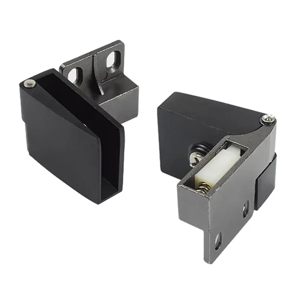 1pair Zinc Alloy Self-closing Glass Door Hinge No Drilling Frameless Clamp Side Mounted Hardware Furniture Accessories Oasis Select black