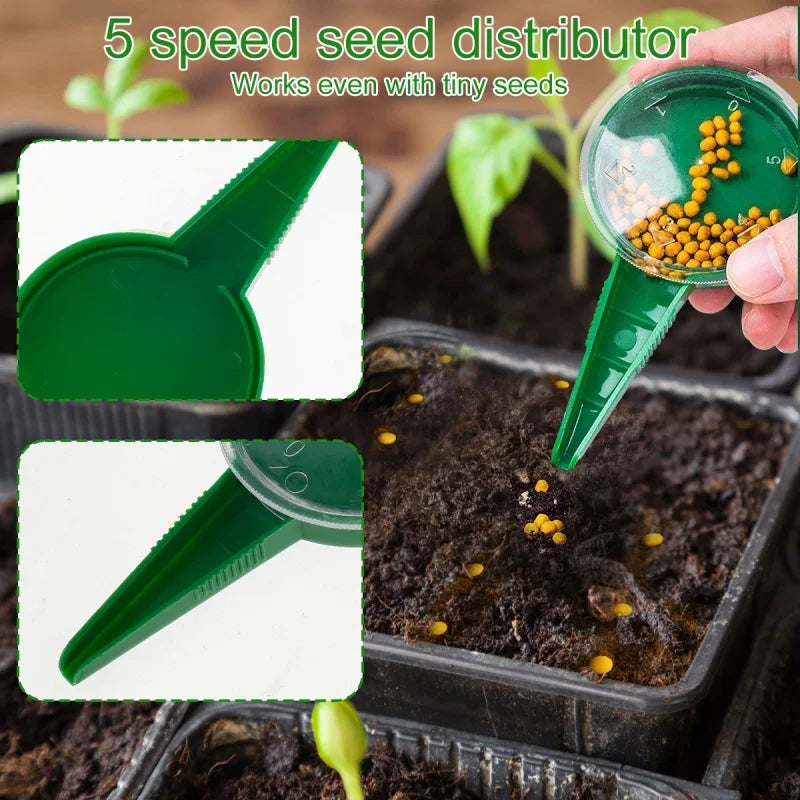 Manual Seed Sower Adjustable Seed Depth Hand Planter with Seed Spacing Control Seed for Vegetables Flowers Garden Tool Oasis Select