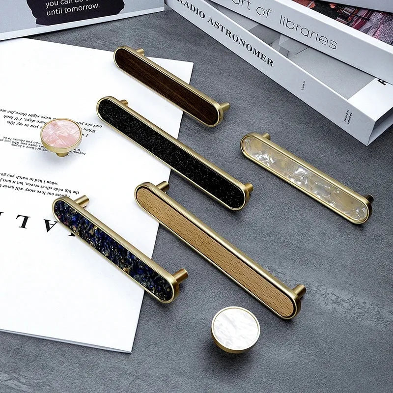 Handles Drawer Cabinet Furniture Kitchen Handles for Cabinet Knob Door Drawer Furniture Kitchen Knob Brass Polychrome Shell Oasis Select