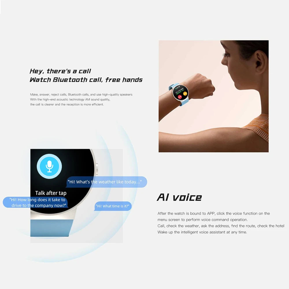 Waterproof Women Smartwatch Men Blue Tooth Call Smart Watches Sleep Heart Rate Health Monitor Sports Fitness Notification Push Oasis Select