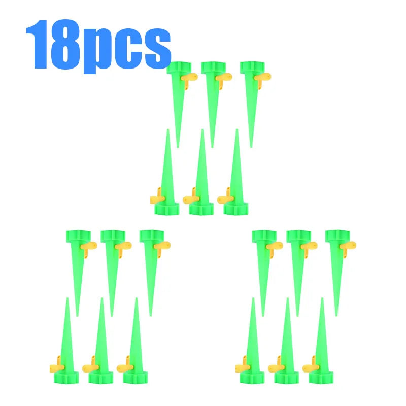 6/18/30pcs Automatic Flower Watering Device Adjustable Dripper Watering Device Self-Watering Gardening Potted Plant Irrigation Oasis Select 18pcs Green