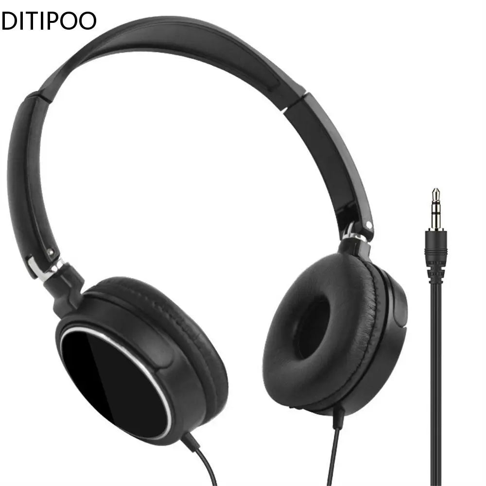 Universal Headphone Over Ear Foldable Wired Earphones HiFi Stereo Sound Portable Headset 3.5mm Oasis Select