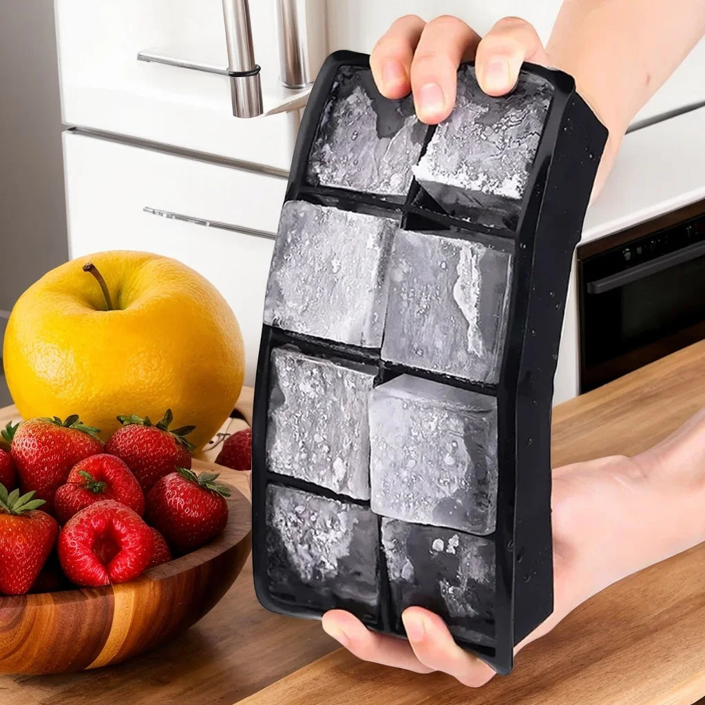 4/6/8 Grid Large Silicone Ice Cube Tray Mold, Food Grade Square Ice Maker, DIY Frozen Beverage Mold, Easy Release Ice Tray Oasis Select