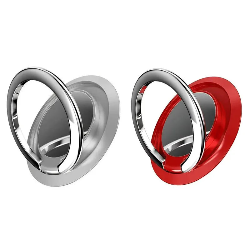 1/2pcs 360 ° Rotatable Ring Phone Holder, General Motors Magnetic Holder, Phone Back Sticker Pad Holder, Holder Oasis Select Silver-Red