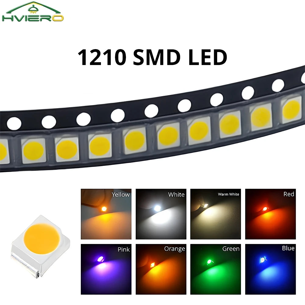 1000pcs 1210 SMD LED Chips – Multi-Color Super Bright DIY Pack
