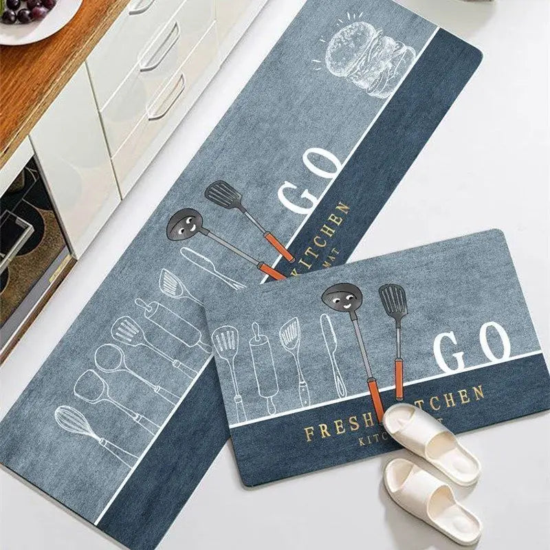 40x120cm Absorbent Velvet Bath Rug Non Slip Long Kitchen Mat Crystal Soft Carpet for Living Room Bathroom Entryway Floor Oasis Select