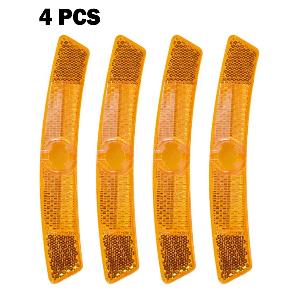 4pcs Bike Spoke Reflector 25*20mm Steel Fixed Rain Sun Protection Bicycle Parts For Mountain Bike Outdoor Riding Accessories Oasis Select yellow
