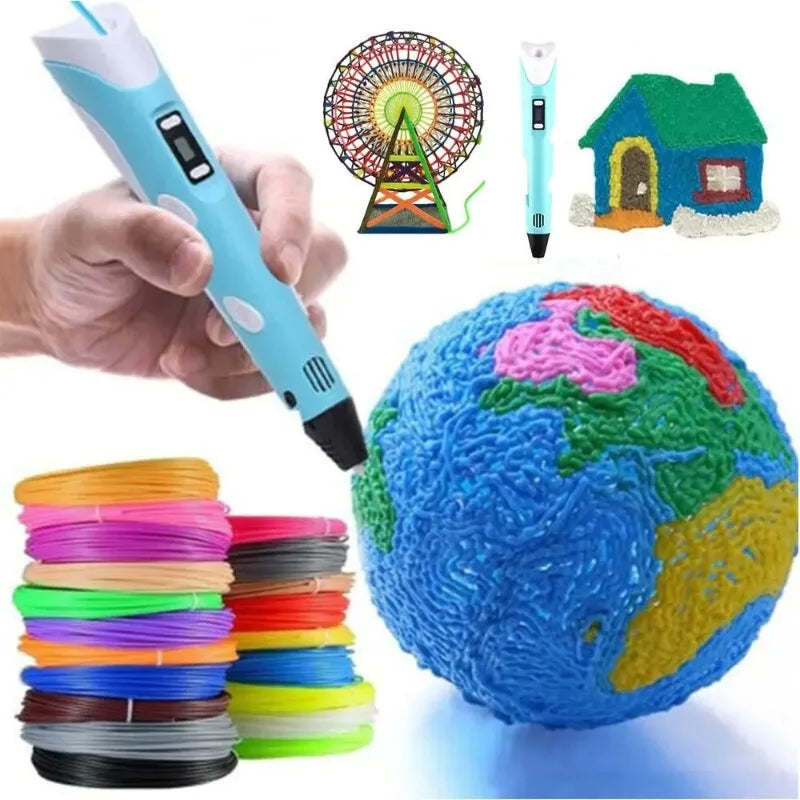 Drawing Print For Kids Adult Creative Toy Gift 36M PLA Filaments +USB 3D Pens 3D Printing Pen Arts Printer Set PLA Filament Oasis Select