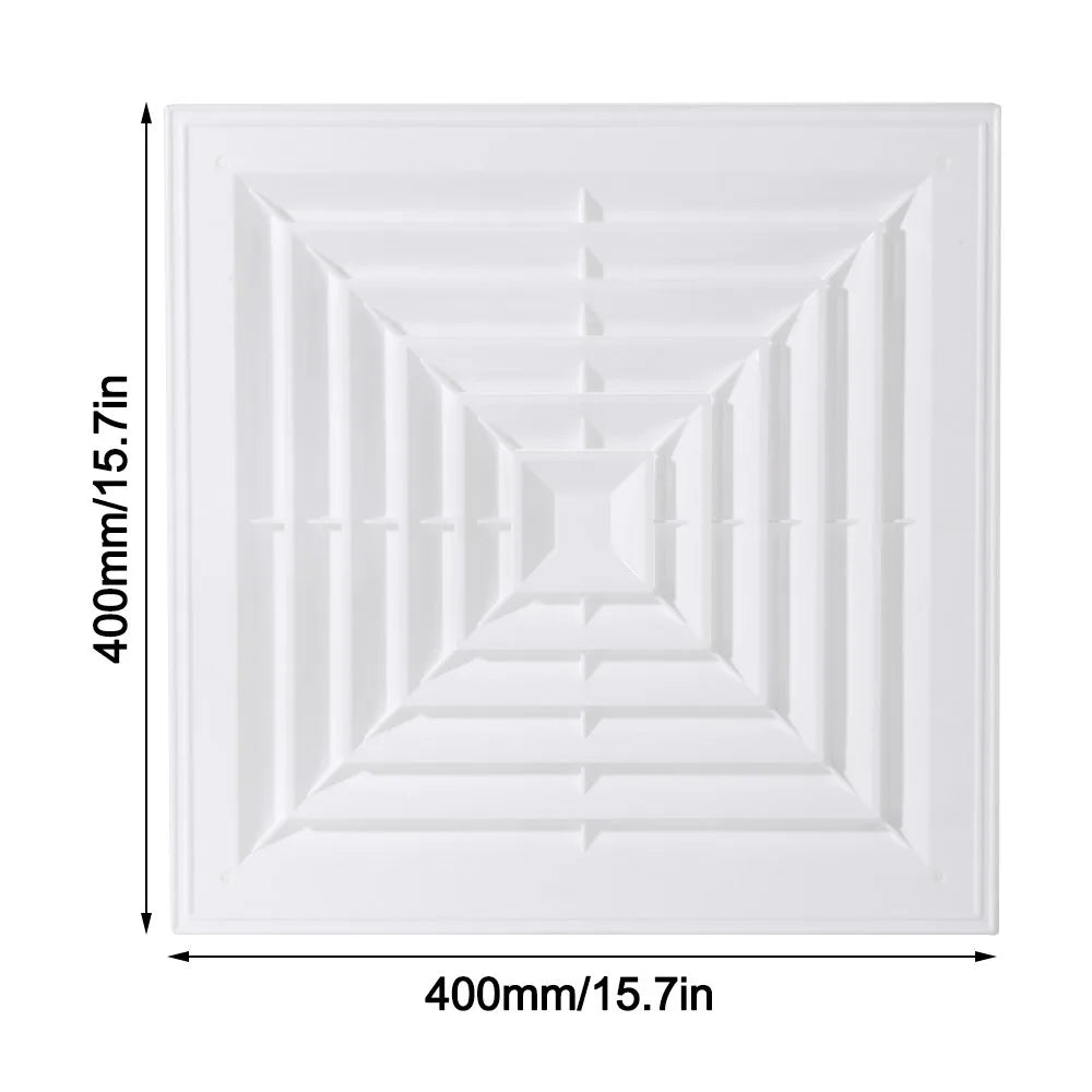 Square Air Vent Grille White Plastic Ventilation Cover with Flaps