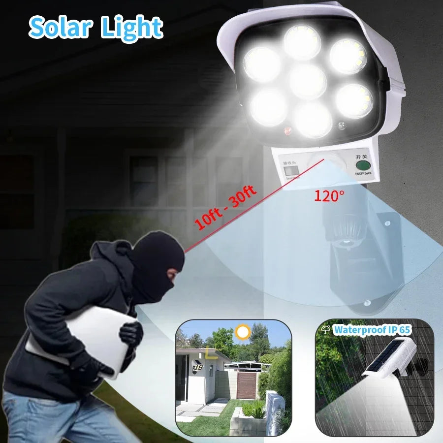 77LED Outdoor Waterproof Solar Light with Remote Control 3 Modes Motion Sensor Solar Wall Lamp for Garden Yard Patio Deck Garage Oasis Select 77LEDs