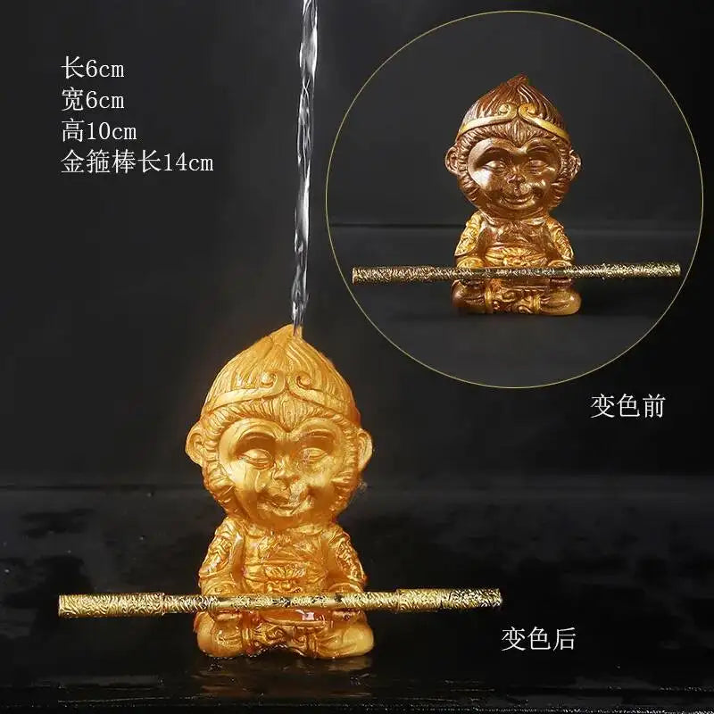 Color-changing Resin Tea Pe Ornaments Tradition Zen Tea Tray Ornaments Tea Ceremony Supplies Oasis Select Sun Wukong-yellow