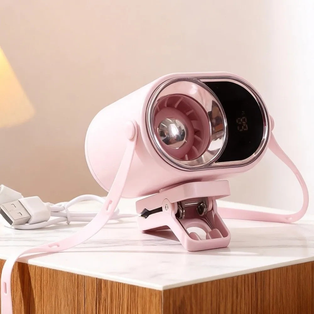 4 Speeds Small Clip On Fan Silent Operation 199 Speeds Adjustable Mini Electric Fan 360° Rotation with Light And Lanyard Oasis Select
