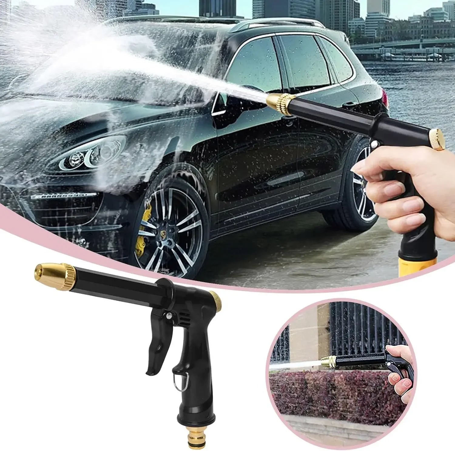 High Pressure Power Water Gun Jet Garden Washer Sprayer Watering Spray Garden Sprinkler for Cleaning Tool Oasis Select