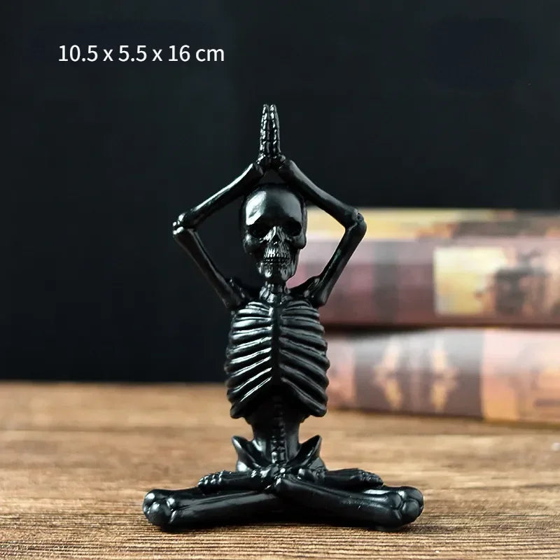 Skull Figurines Skulls Gothic Room Decor Horrible Ghost Resin Skeleton Sculptures for Interior Home Decorations Oasis Select Black A China Mainland