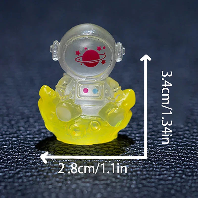 Cartoon Luminous Astronaut Ornament Mini Glow Animal Ornaments Micro Garden Landscape DIY Car Ornaments Decorations Toys Oasis Select