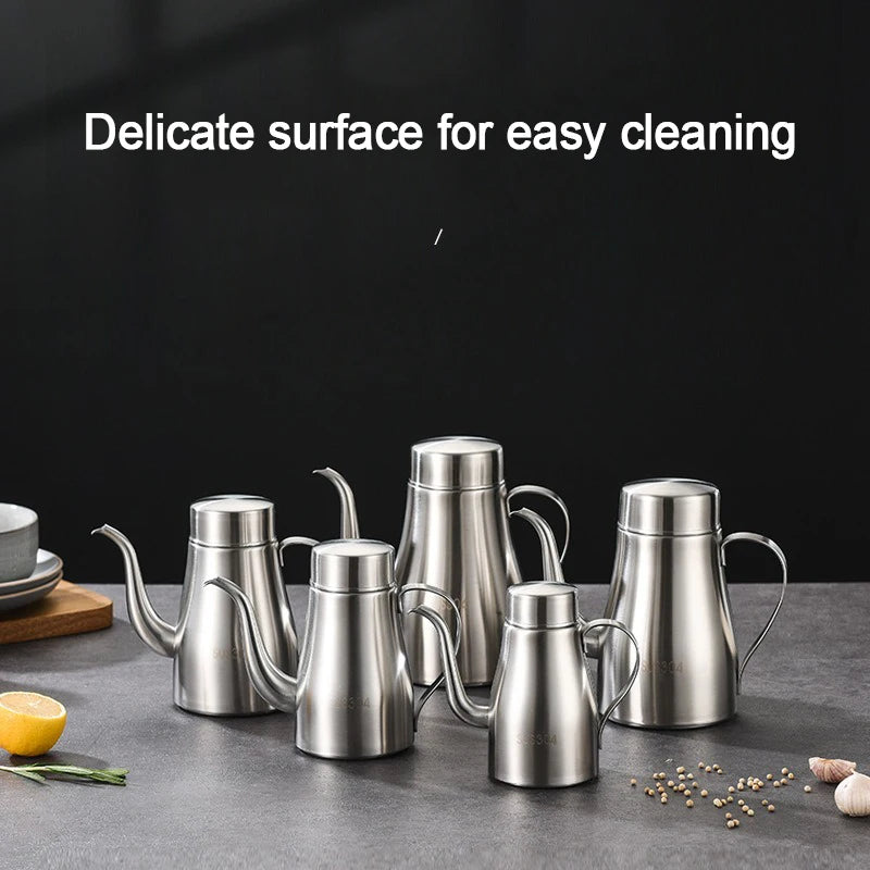 304 Stainless Steel Oil Pot Kitchen Oil Bottle Oil Tank Pot Household Edible Oil Pot Large Oil Tank Oil Pot Pouring Oil Bottle Oasis Select