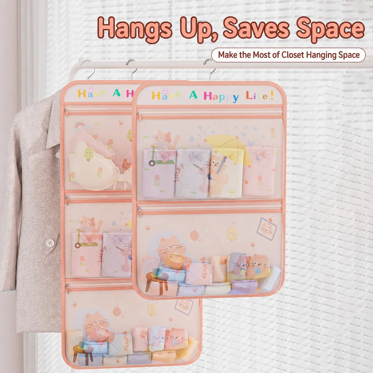 Multi-Layer Hanging Mesh Storage Organizer | Closet & Door