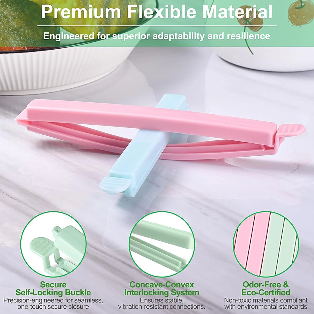 5Pcs Food Bag Sealing Clips Plastic Bag Colorful Sealing Clips for Kitchen Snack Coffee Potato Chip Food Storage Bag Oasis Select