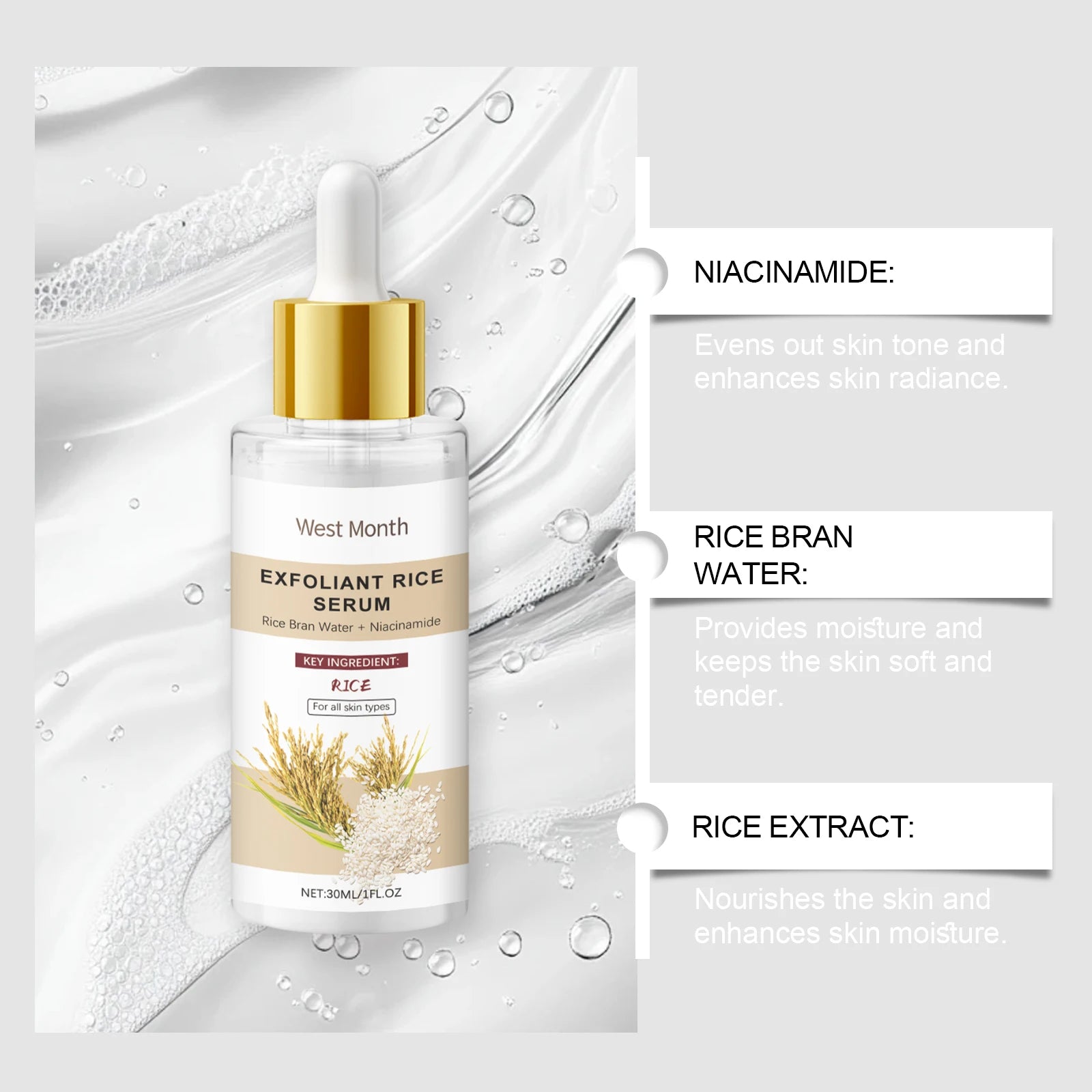 Moisturizing Serum, Hydrating Moisturizing Gently Cleansing Pores Keratin Repair Skin Serum Oasis Select