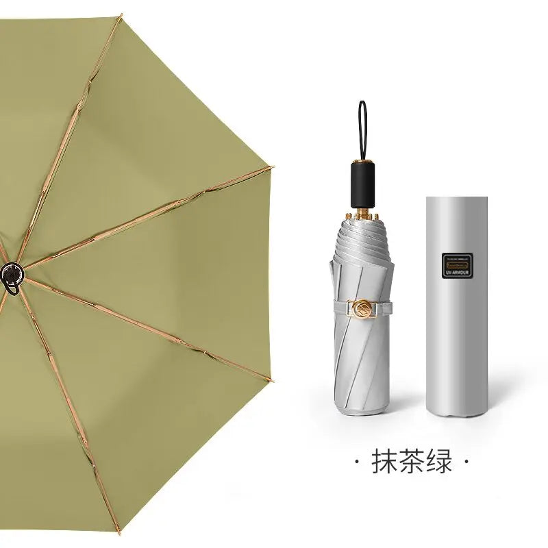 Titanium Silver Double Vinyl Sunshade Umbrella UV Protection Radiation Protection Super Sun Protection Rain Umbrella Oasis Select 2