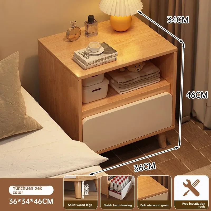 Multi-functional Household Goods Bedside Table Side Cabinet Bedroom Bedside Drawer Storage Cabinet Oasis Select Single draw B