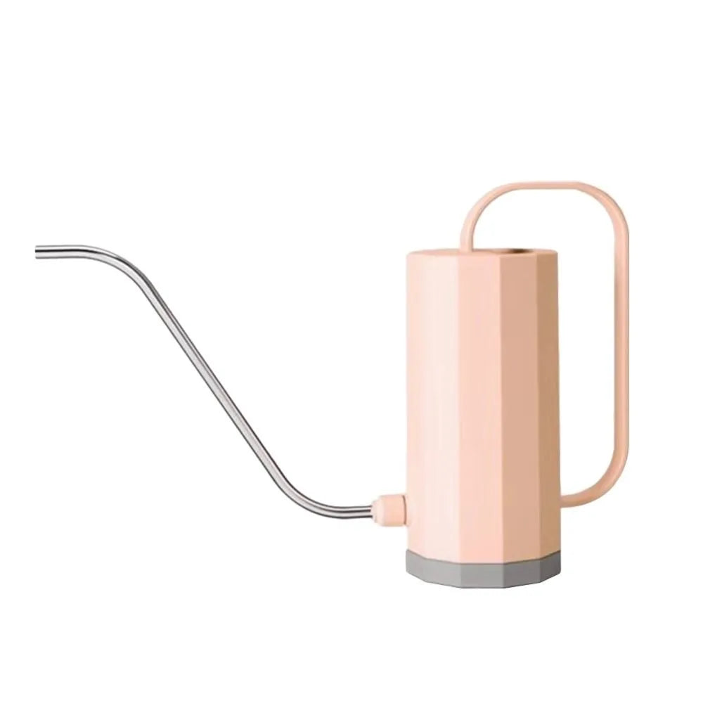 1.2L Gardening Watering Can Stainless Steel Curved Mouth Plant Sprinkler Irrigation Pot Long Spout Removable Nozzle Oasis Select Pink