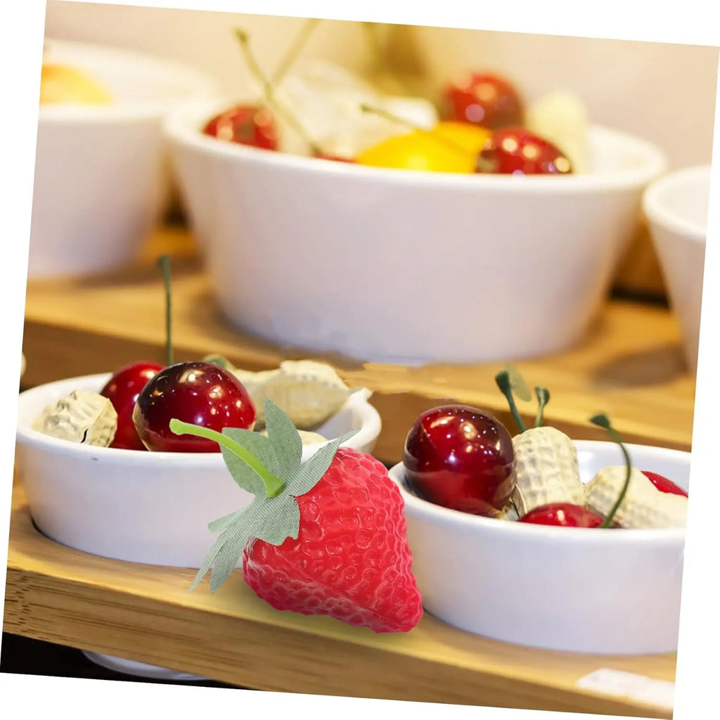 6/12/18PCS Realistic Artificial Strawberries Matte Fake Fruit Kitchen Decor Photography Props Table Centerpiece DIY Craft Oasis Select