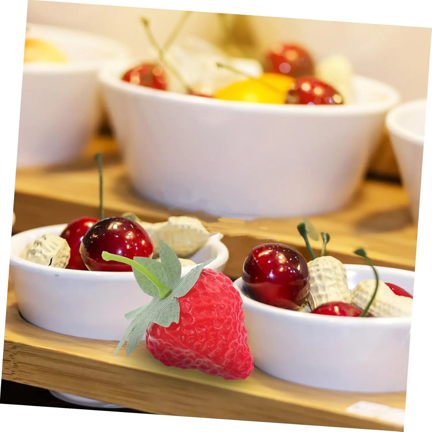 6/12/18PCS Realistic Artificial Strawberries Matte Fake Fruit Kitchen Decor Photography Props Table Centerpiece DIY Craft Oasis Select
