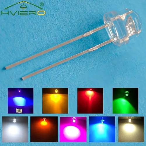 10PCS 5mm Straw Hat Wide Angle LED Bulbs – Multi-Color DIY LED Diode Pack Oasis Select
