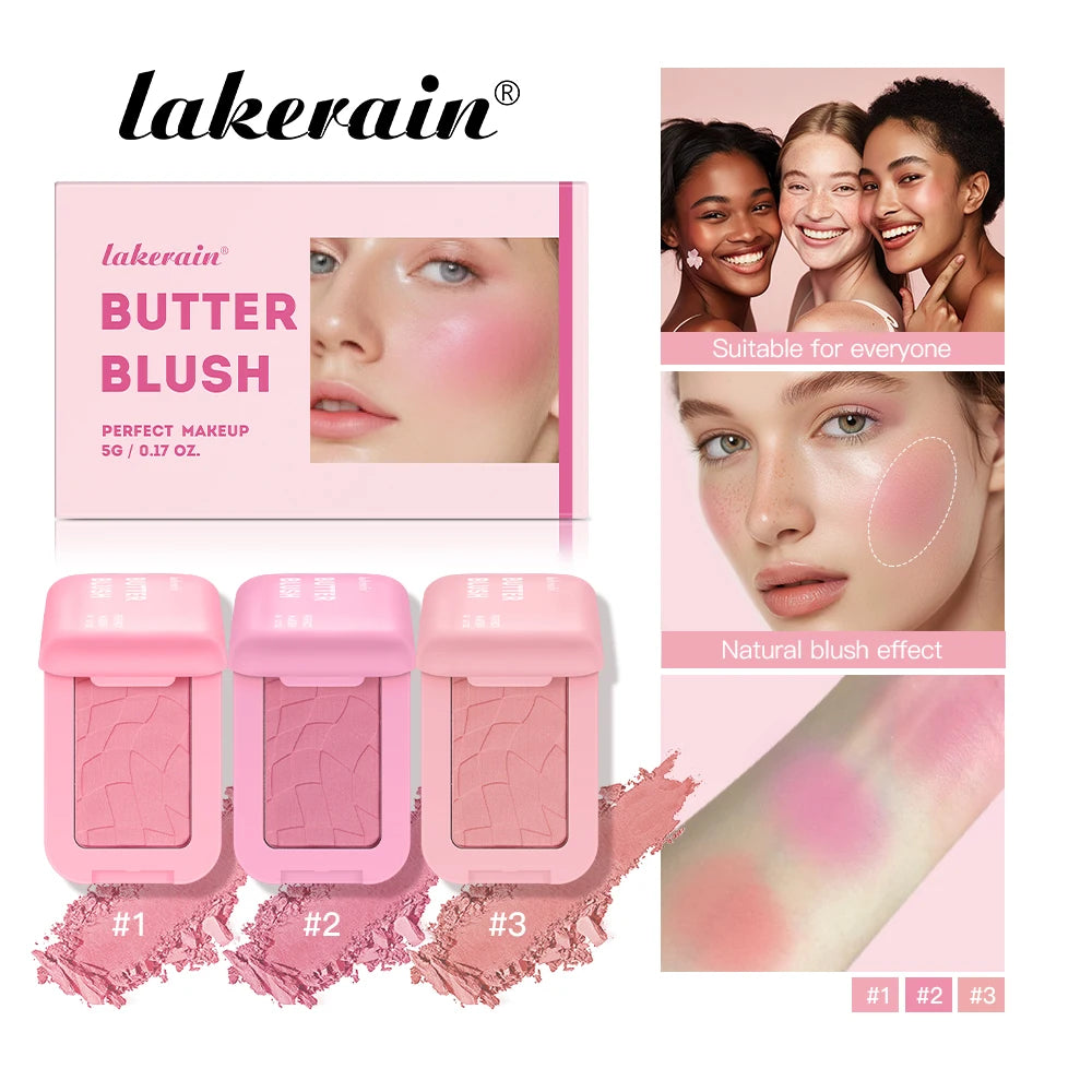 Lakerain Butter Blush High Color Rendering Brightening Makeup Long-lasting Makeup Effect Waterproof Sweat-proof Butter Blush Oasis Select