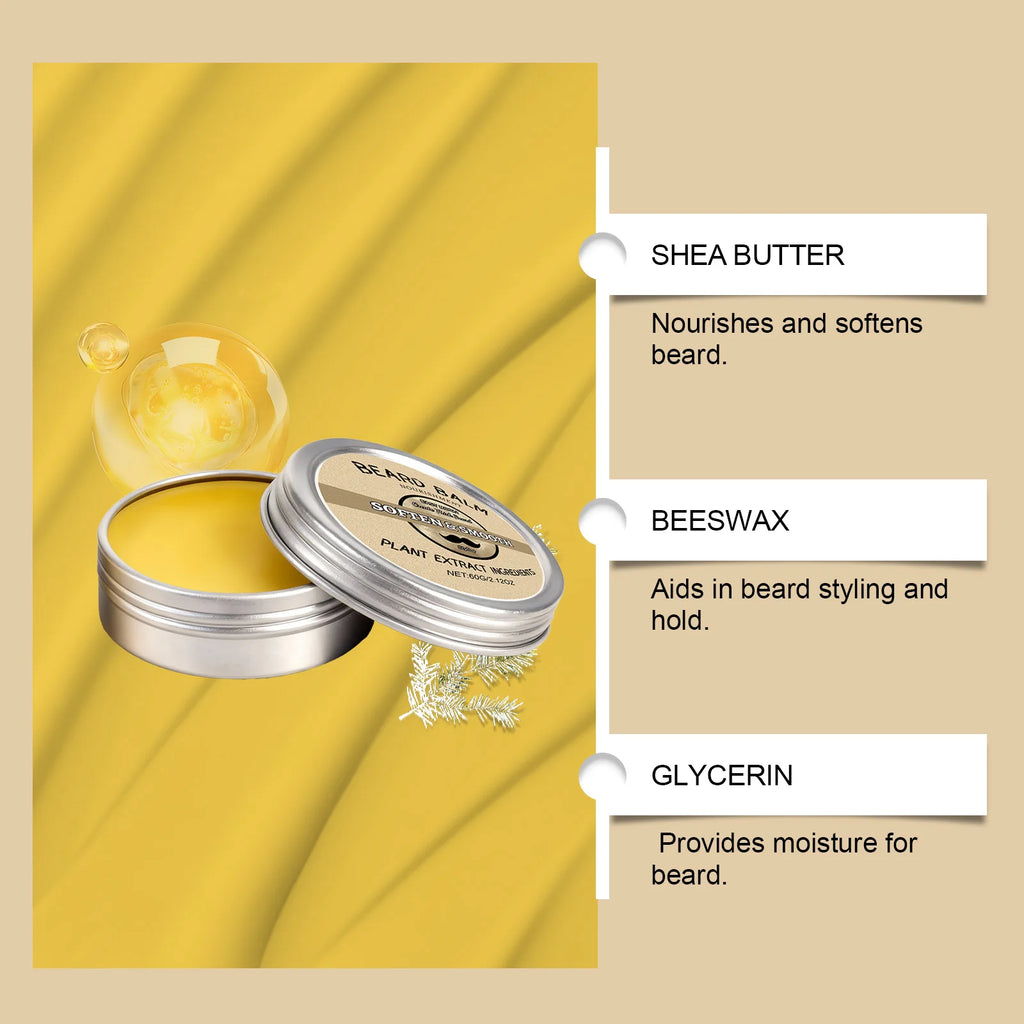 Men's Beard WaxSoft, Smooth & Natural ShinyRefreshing & Long-Lasting Non-GreasyDaily Gentle Beard Grooming Care Wax Oasis Select