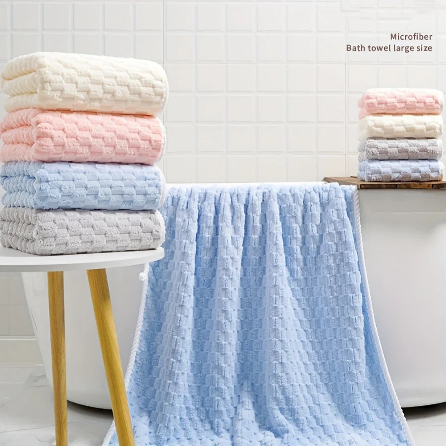 thick and big Bamboo Charcoal Coral Velvet Bath Towel For Adult Soft Absorbent Microfiber Fabric Towel Household Bathroom Towel Oasis Select