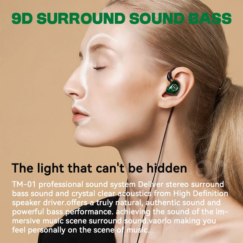 9D Surround HIFI Heavy Bass Wired Earphones Dynamic Music Headset With Mic Earbuds 3.5MM In Ear Wired Race Gaming Headphone Oasis Select