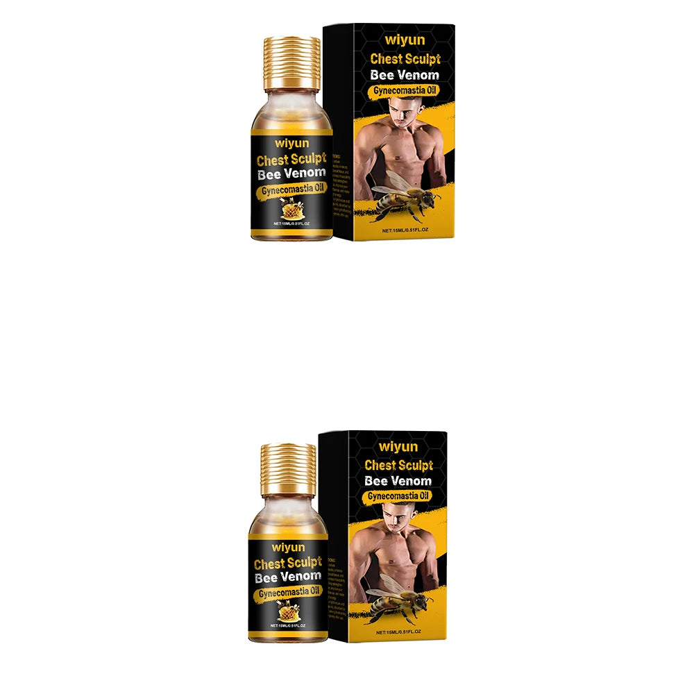 Bee Venom Male Chest Shaping Gynecomastia Oil, Massage Moisturizing to Highlight Body Shape, Strengthen Chest Skin Massage Oil Oasis Select 2pcs