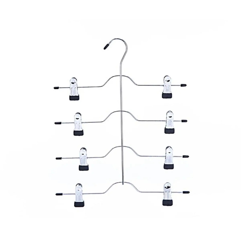 4-Layer Stainless Steel Pants & Skirt Hanger with Sliding Clips