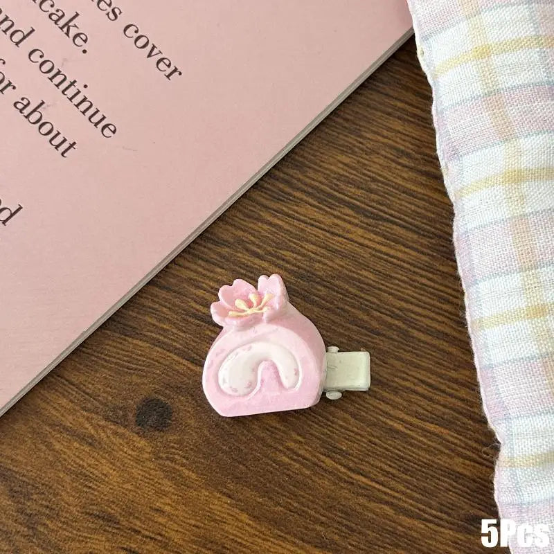 Cherry Blossom Resin Hair Clips Women Girls | 5/6 Pcs Set Resin Hair Clips Oasis Select A4