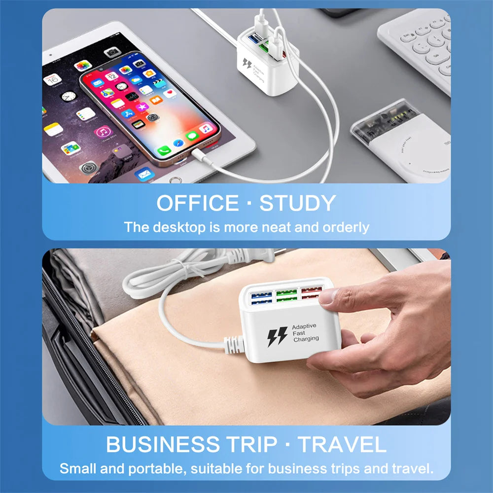 3.1A 6USB Charger Fast Charging EU US Plug Wall Charger USB Hub Adapter 6 Ports USB Quick for Mobile Phone IPad Socket Splitter Oasis Select