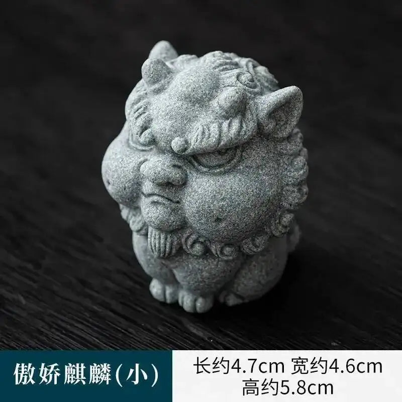 National Trend Green Sandstone Small Ornament Home Desktop Decoration Tea Table Tea Tray Decoration Paperweight Cover Pen Holder Oasis Select Proud Kirin small