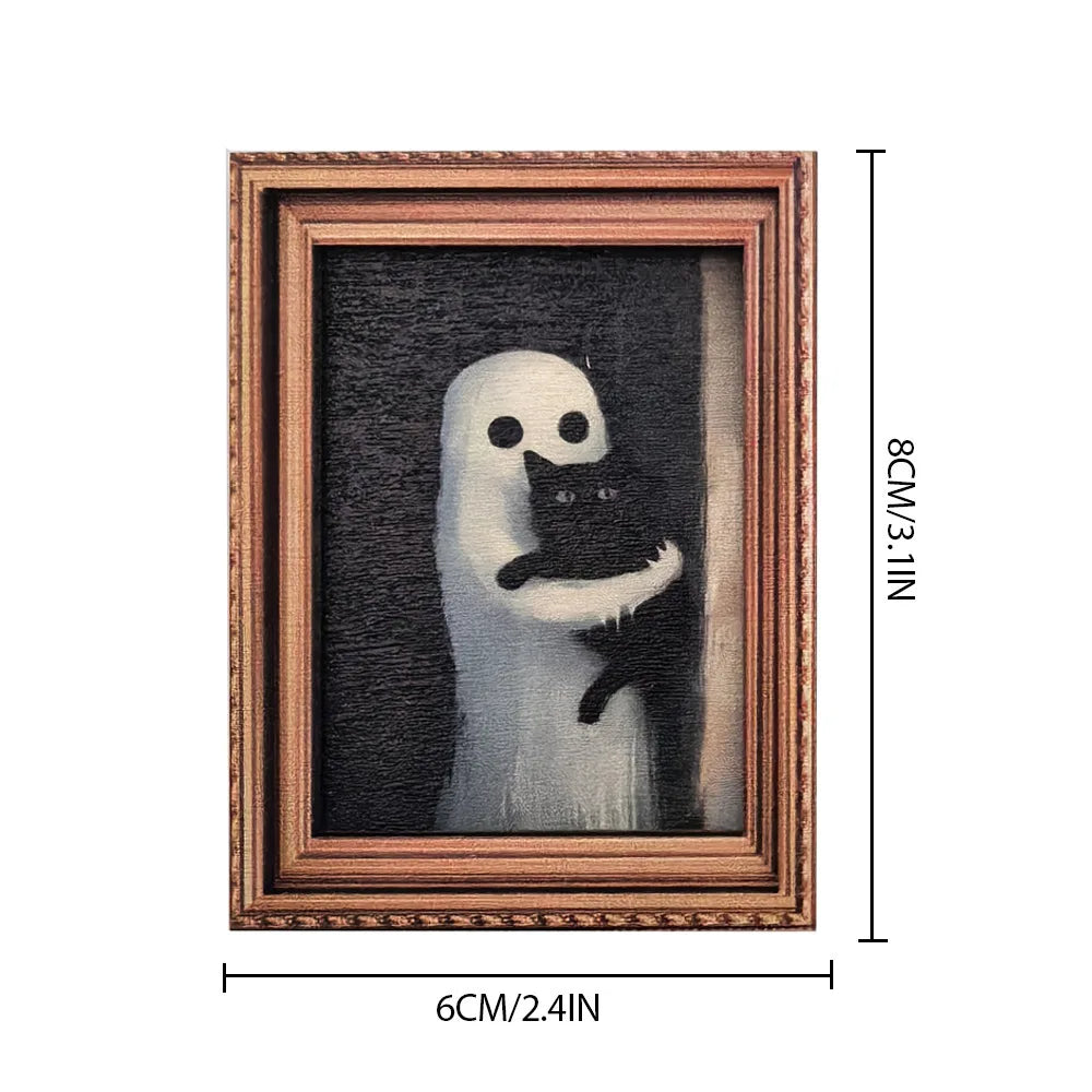 Halloween Magnetic Three-dimensional Fridge Magnet Ghost Witch Photo Frame Wooden Magnetic Decoration Oasis Select MZCT118