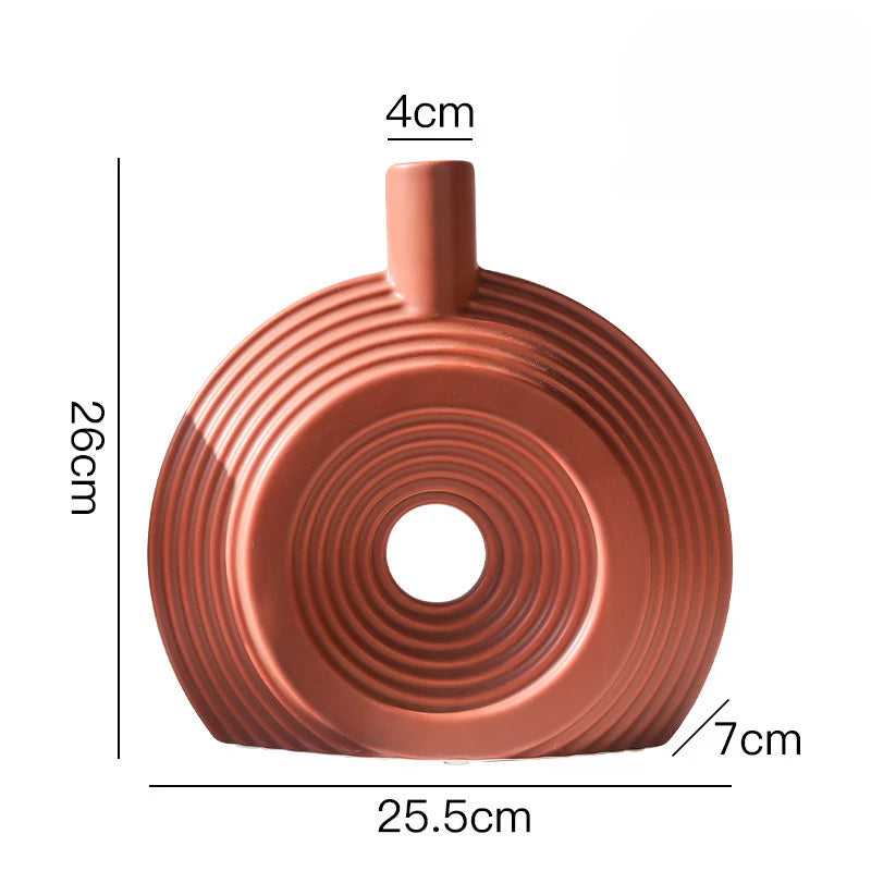 Modern Minimalist Alien Symbols Vase Homestays Hotel Simple Decor Room Decoration Flower Vase Home Decor Oasis Select 2182 Red