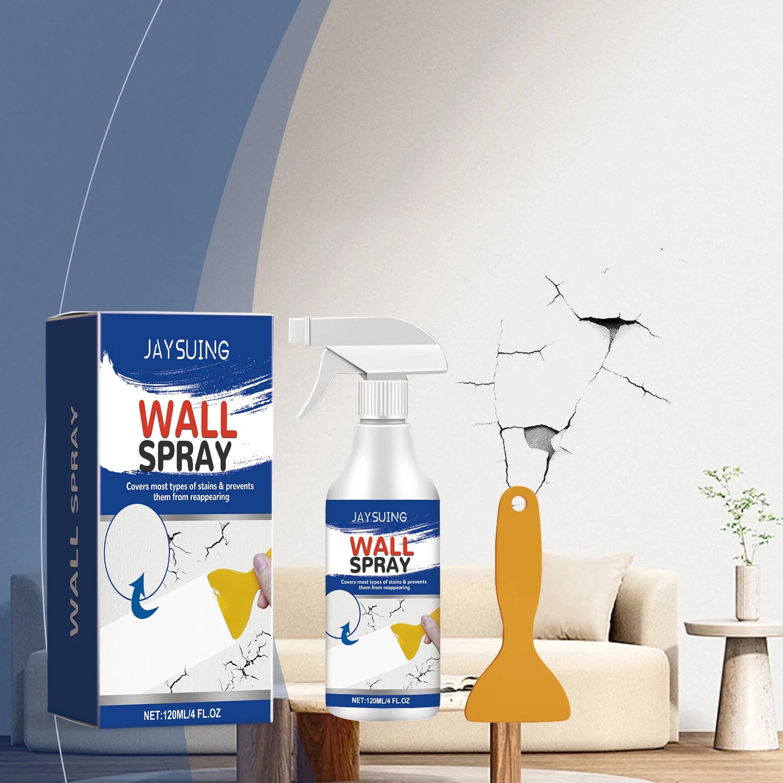 Jaysuing Wall Repair Paint Decontamination Waterproof And Sun Resistant Paint Renovation Cover Wall Renovation Spray Oasis Select