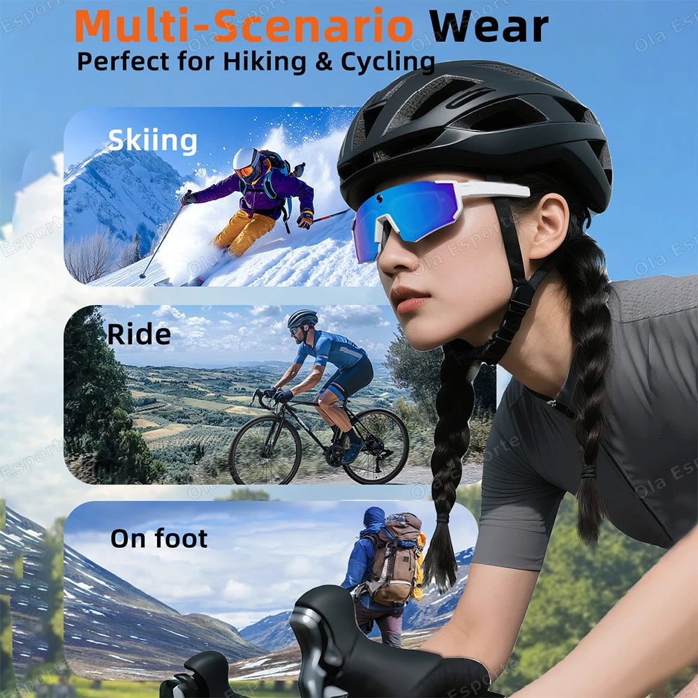 AI Smart Glasses 4K Camera Bluetooth UV400 Polarized IP54