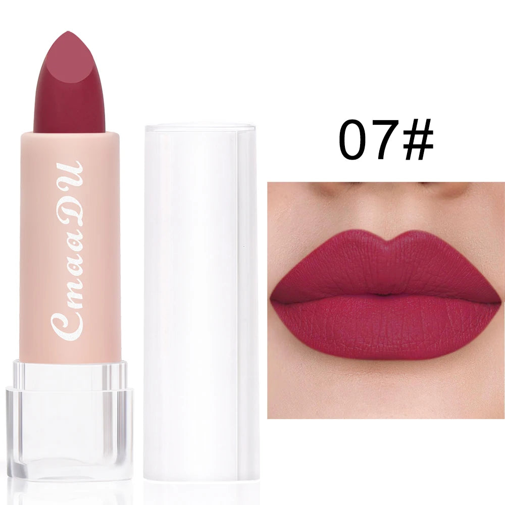 1 Pcs Velvet Matte Lipstick Long-Lasting Non-Stick Cup Waterproof Moisturizing Lip Gloss Fashion Classic Shades For Daily & Date Oasis Select 07
