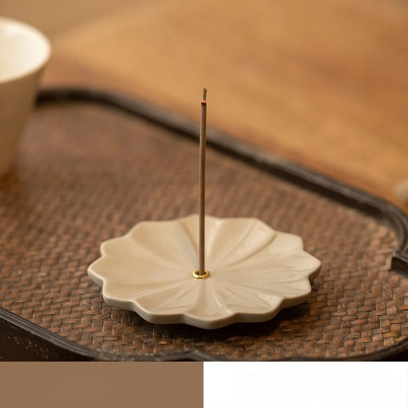 Flower Pattern Incense Stick Holder Incense Burner Stick Holder Line Plate Sandalwood Coil Base Studios Home Decoration Gift Oasis Select C
