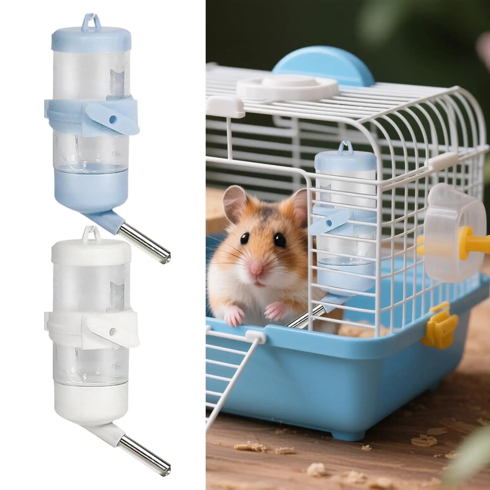 Plastic Hamster Drinking Bottle Hamster Cage 80ml Water Bottle Dispenser For Bunny Guinea Pig Squirrel Bunnies Small Pet Feeder Oasis Select