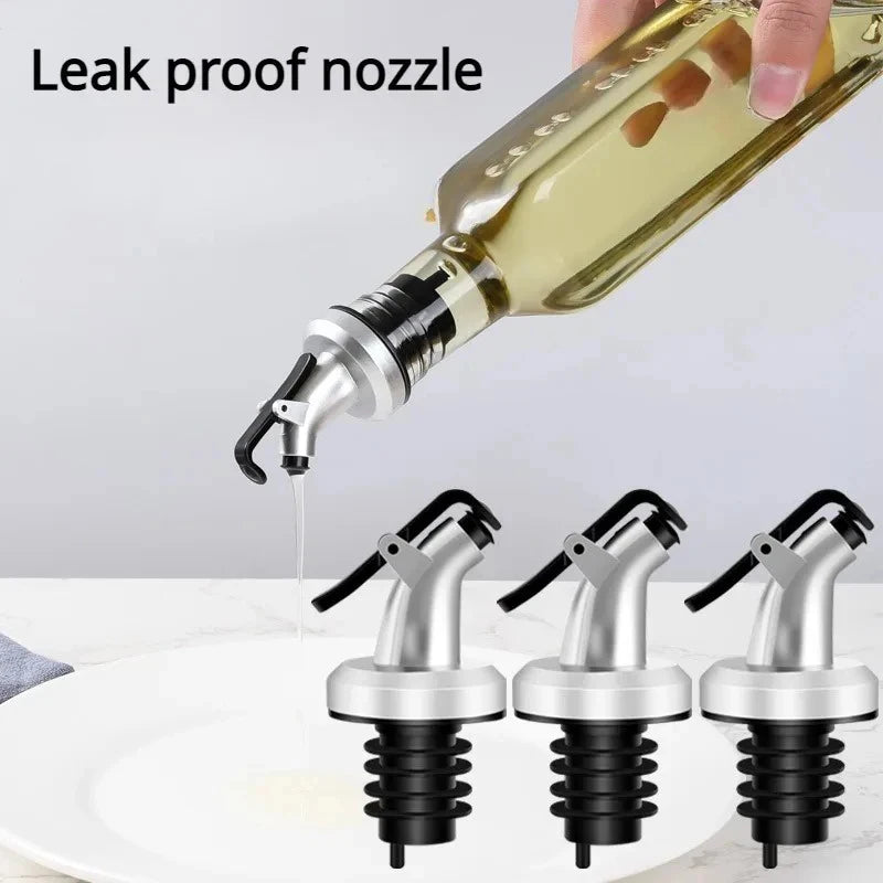 1-4Pcs Olive Oil Spouts Oil Vinegar Bottle Stopper Spout Leakproof Nozzle Dispenser Creative Leakproof Silicone Bottle Stopper Oasis Select