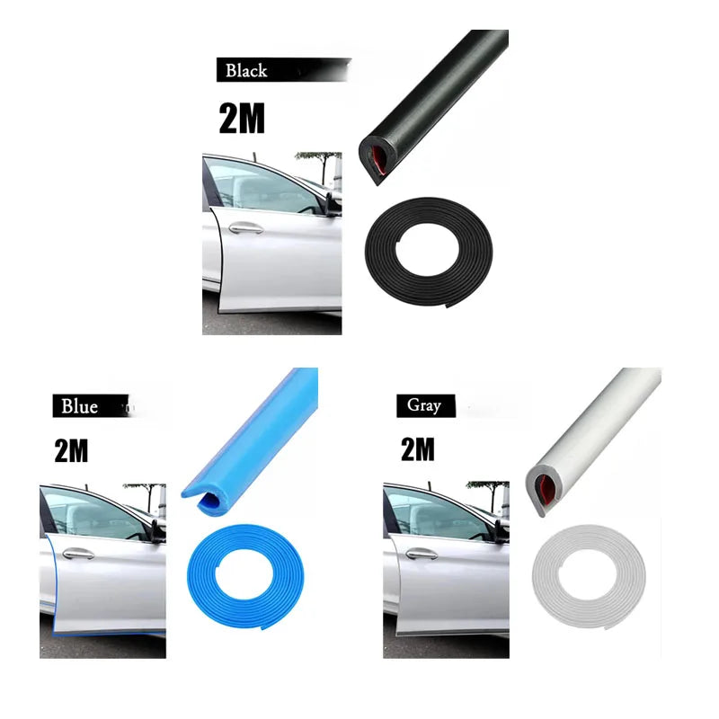1/2/3pcs Door Anti-Collision Strip Car Door Border Scratching Anti-Collision Hood Protection Strip Door For General Purpose Oasis Select 3pcs mix-2m