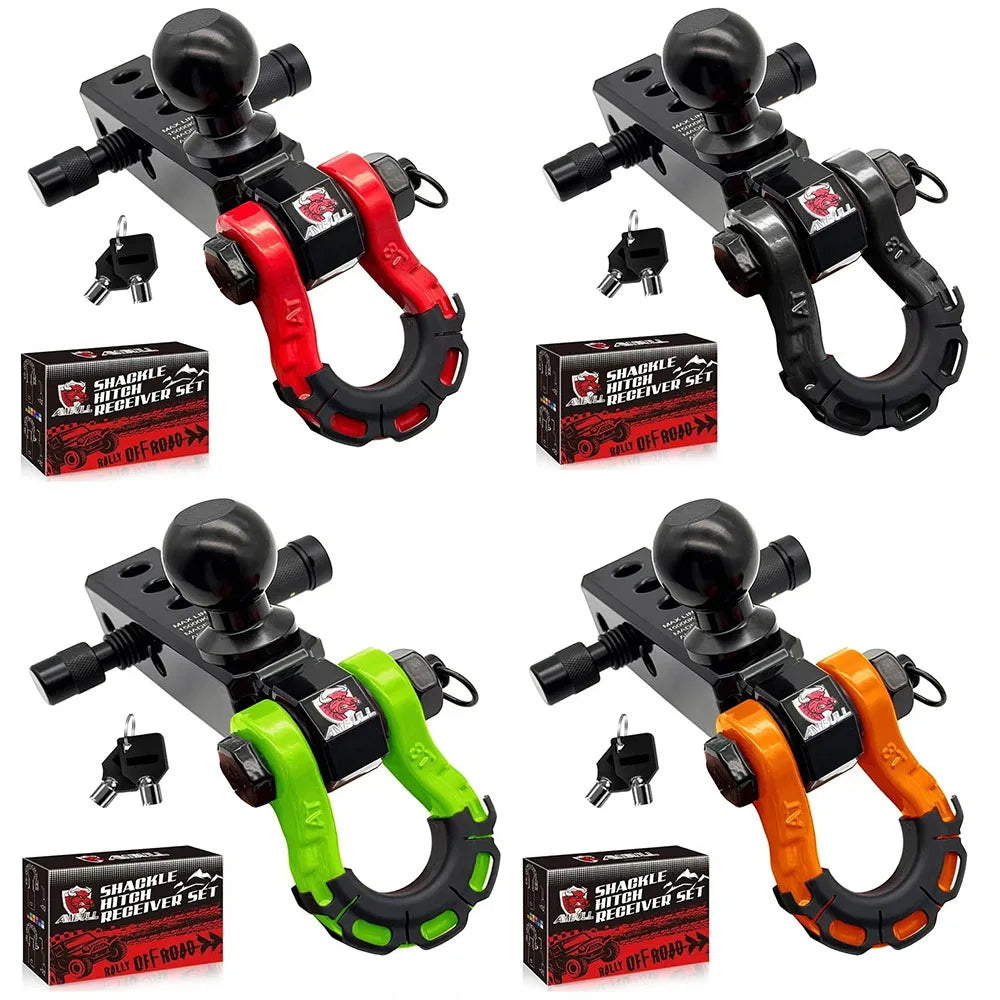 Three hole ball head trailer arm 2-inch base universal RV off-road rescue towing trailer black chrome ball head Oasis Select